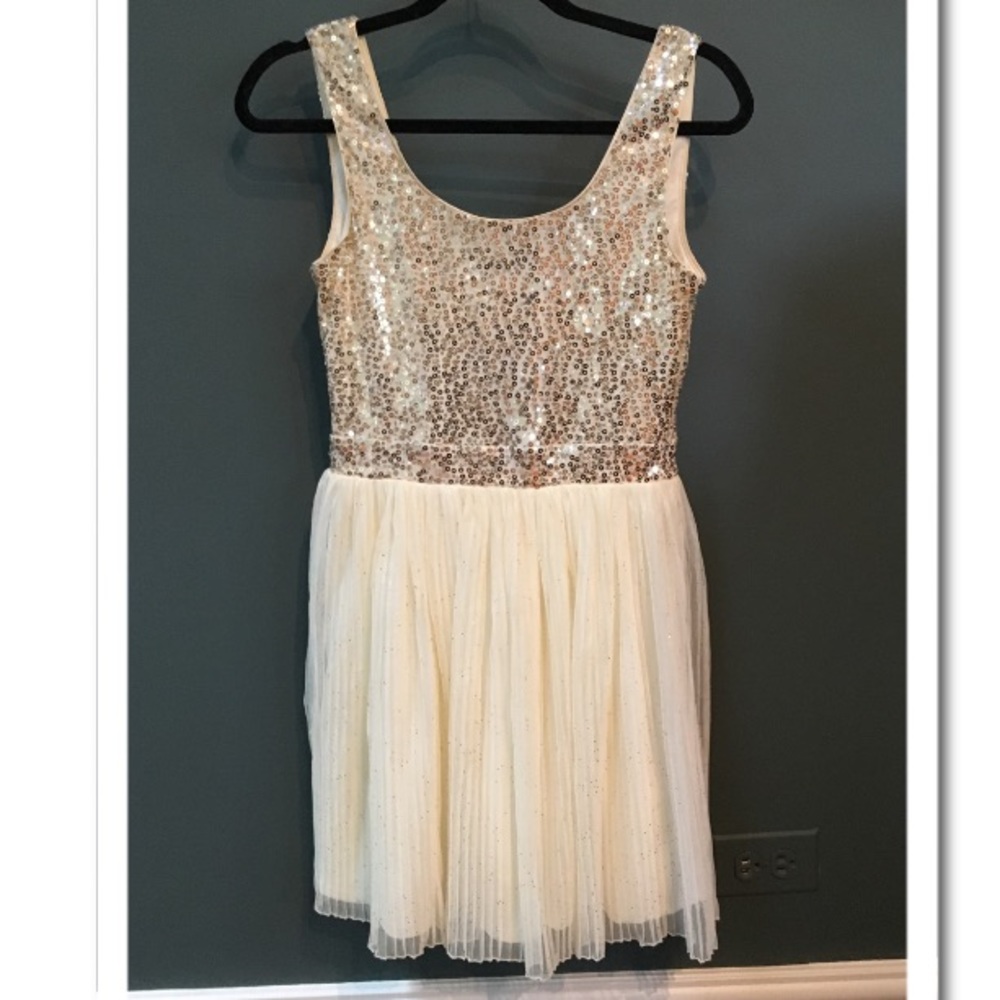 Gold Sequin Hoco Dress